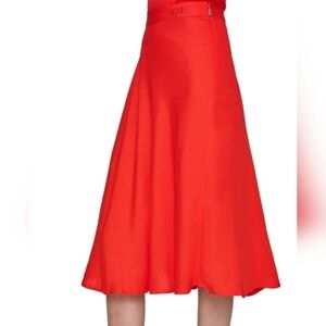 KARL LAGERFELD Elegant Women's Skirt NWT Bright Apple Red Size 12 Midrise.
